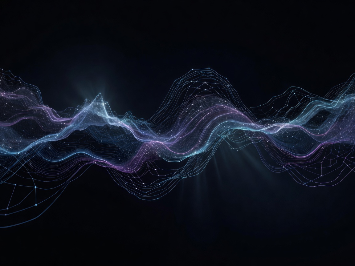 Abstract AI Vector Embeddings Visual Waveform